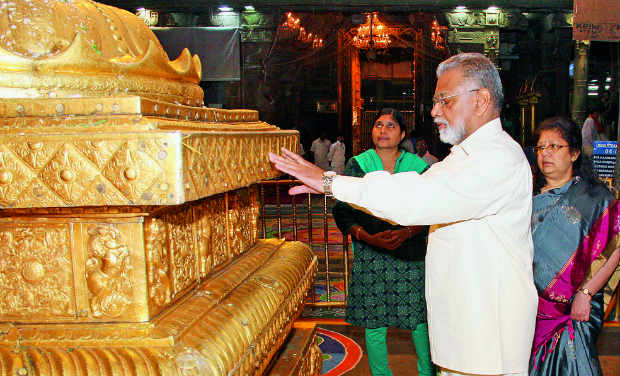 Isro chairman K. Radhakrishnan offers prayers to Lord Venkateswara at the Tirumala temple along with his wife Padmini on Monday after the successful launch on the GSLV?mission. The space organisation took almost 20 years to succeed in this programme Isro chairman K. Radhakrishnan offers prayers to Lord Venkateswara at the Tirumala temple along with his wife Padmini on Monday after the successful launch on the GSLV?mission. The space organisation took almost 20 years to succeed in this programme